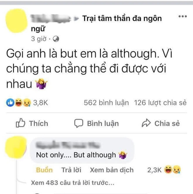 Cô gái đi ngang thả comment chỉnh lại cấu trúc tiếng Anh dùng “although”, ai ngờ là màn lag cực mạnh, dân IELTS 9.0 lần đầu mới thấy - Ảnh 1.