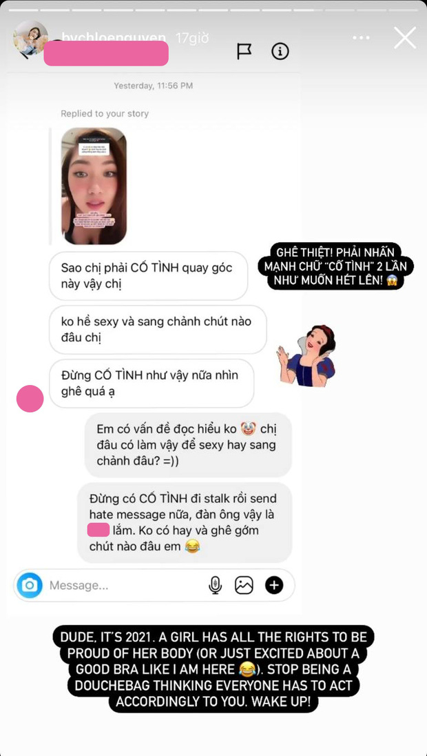Tiểu thư lâu đài trắng Chloe Nguyễn khoe vòng 1 trễ nải, bất ngờ bị netizen nhận xét không sang, không sexy rồi block luôn - Ảnh 3.