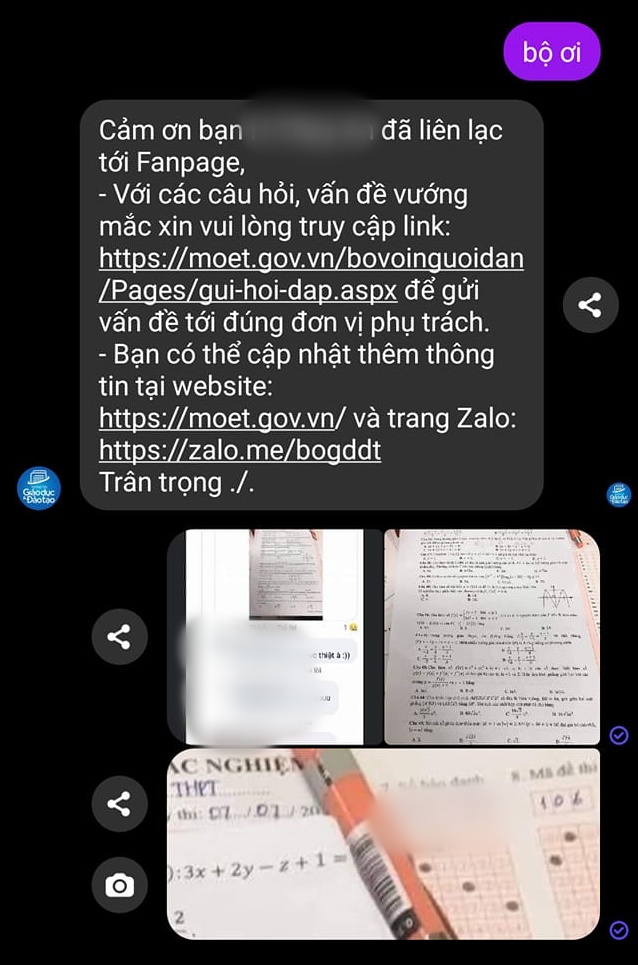 Xôn xao nghi án thí sinh lén chụp ảnh đề thi Toán gửi ra ngoài, người nhà đăng lên mạng nhờ giải giúp trong thời gian làm bài? - Ảnh 4.