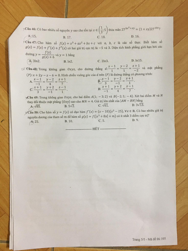 Đáp án các mã đề môn Toán thi tốt nghiệp THPT; TP.HCM có 3 điểm thi ghi nhận thí sinh dương tính COVID-19 - Ảnh 9. Đáp án các mã đề môn Toán thi tốt nghiệp THPT; TP.HCM có 3 điểm thi ghi nhận thí sinh dương tính COVID-19 - Ảnh 9.
