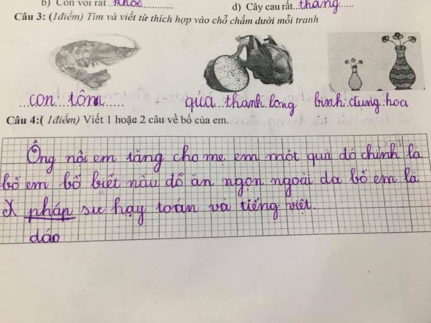 Cô nhóc làm bài văn tả bố, đang viết dở nghề nghiệp bỗng xóa vội khiến chị gái kêu lên: Không biết ai bày cho nữa! - Ảnh 1.