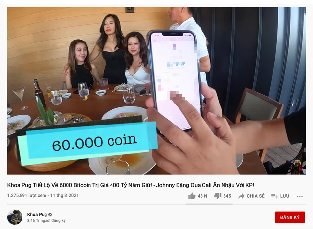 Khoa Pug phản ứng ra sao khi bị ông trùm kim cương Johnny Đặng hỏi về khối tài sản 6000 Bitcoin? - Ảnh 1.