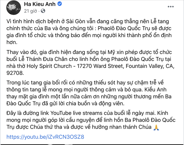 Hà Kiều Anh nghẹn ngào tiễn đưa bố dượng, gia đình nén đau thương tổ chức lễ tang cho NSƯT Đào Quốc Trụ tại Mỹ - Ảnh 6.