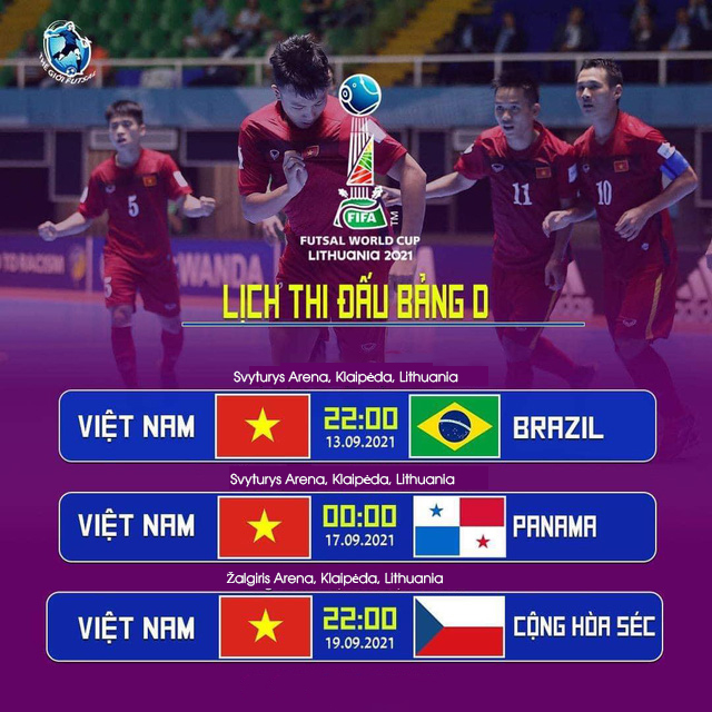 Lịch thi đấu futsal Việt Nam ở World Cup futsal 2021 - Ảnh 1.