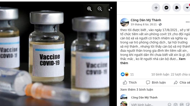 Bị tố tiêm vaccine sai đối tượng, chủ tịch xã giải thích việc tiêm cho người nhà cán bộ - Ảnh 1.