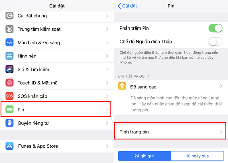 CÁCH KIỂM TRA PIN ZIN TRÊN IPHONE BẰNG CÀI ĐẶT GỐC