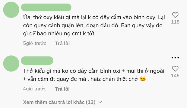 Cô gái gây tranh cãi khi quay video ốm nặng, thở không ra hơi nhưng mũi lại nằm ngoài mặt nạ trợ thở đang không gắn dây - Ảnh 3.