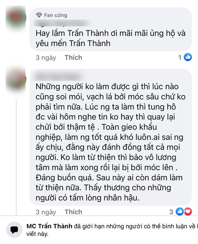 Động thái của Trấn Thành giữa lúc bị netizen tổng tấn công vì ai đó gọi tên, yêu cầu sao kê tiền quyên góp từ thiện - Ảnh 5.