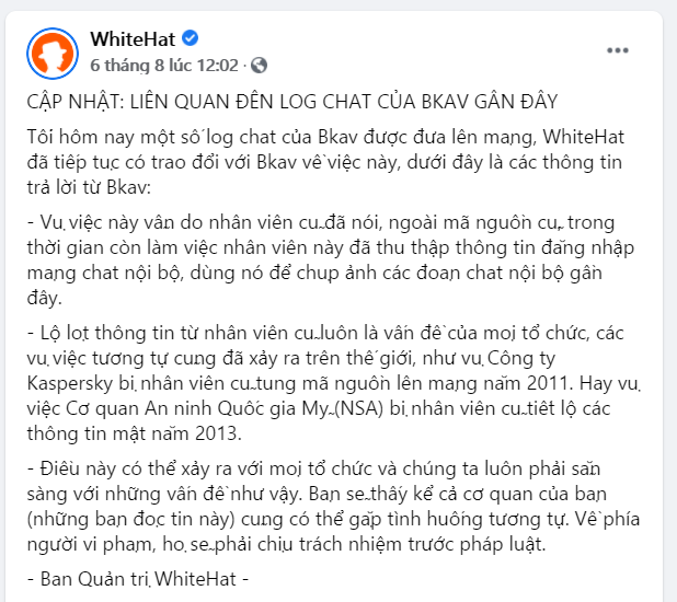 “Người cũ” tung tin nhắn nghi của ông Nguyễn Tử Quảng: Nỗi đau muôn thuở, điểm yếu lớn nhất của Bkav là gì? - Ảnh 2.