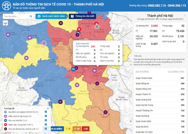 Hướng dẫn tra cứu vùng xanh, vùng đỏ tại Hà Nội, TPHCM. Số ca tử vong do Covid-19 ở TP.HCM từ tháng 9 đã giảm - Ảnh 1.