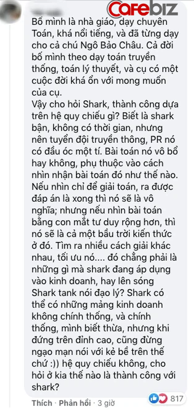 Đăng 1 câu đố toán học nhưng đáp án của Shark Bình lại khiến cộng đồng mạng dậy sóng: Chơi nhiều học kém vẫn thành công, bởi không phí công học Toán khó? - Ảnh 2.