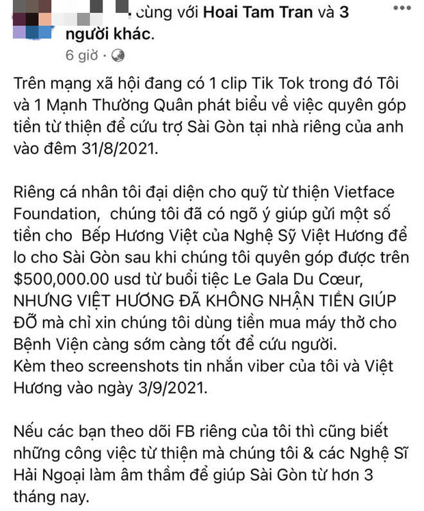 Xuất hiện lời đồn tiêu cực về chuyện Việt Hương làm từ thiện, liên quan đến khoản tiền 11,3 tỷ: Người trong cuộc nói gì? - Ảnh 2.