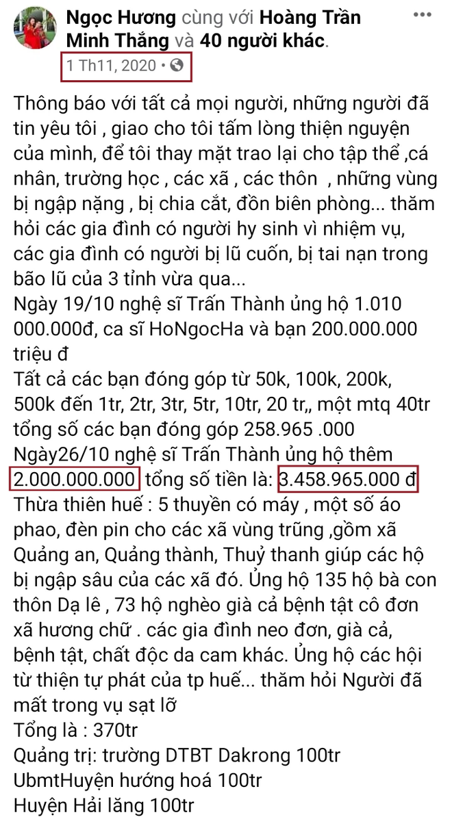 Netizen tranh cãi nảy lửa, chỉ ra 1 điểm bất thường trong số tiền từ thiện mẹ Hà Hồ nhận từ Trấn Thành? - Ảnh 1.