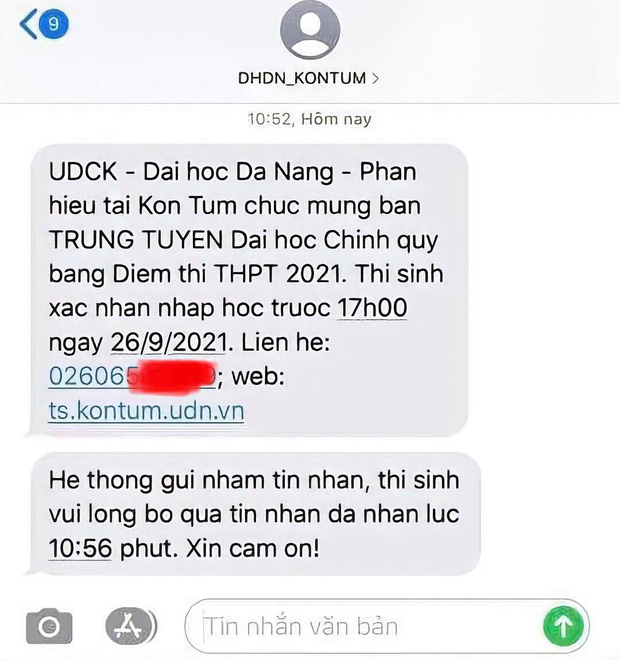 Nam sinh hí hửng nhận được tin nhắn báo trúng tuyển đại học, vui chưa bao lâu lại nhận về quả tin khác, đọc mà muốn trầm cảm - Ảnh 1.