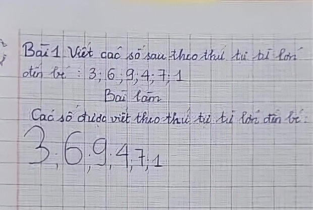 Cô giáo yêu cầu viết các số từ LỚN đến BÉ, đáp án cậu nhóc đưa ra khiến giáo viên cạn lời, khen ngợi thông minh quá - Ảnh 1.