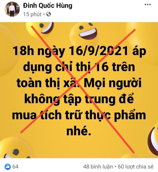 Chủ tịch phường đăng Facebook loan tin giãn cách xã hội khiến dân đổ xô đi tích trữ thực phẩm - Ảnh 2.