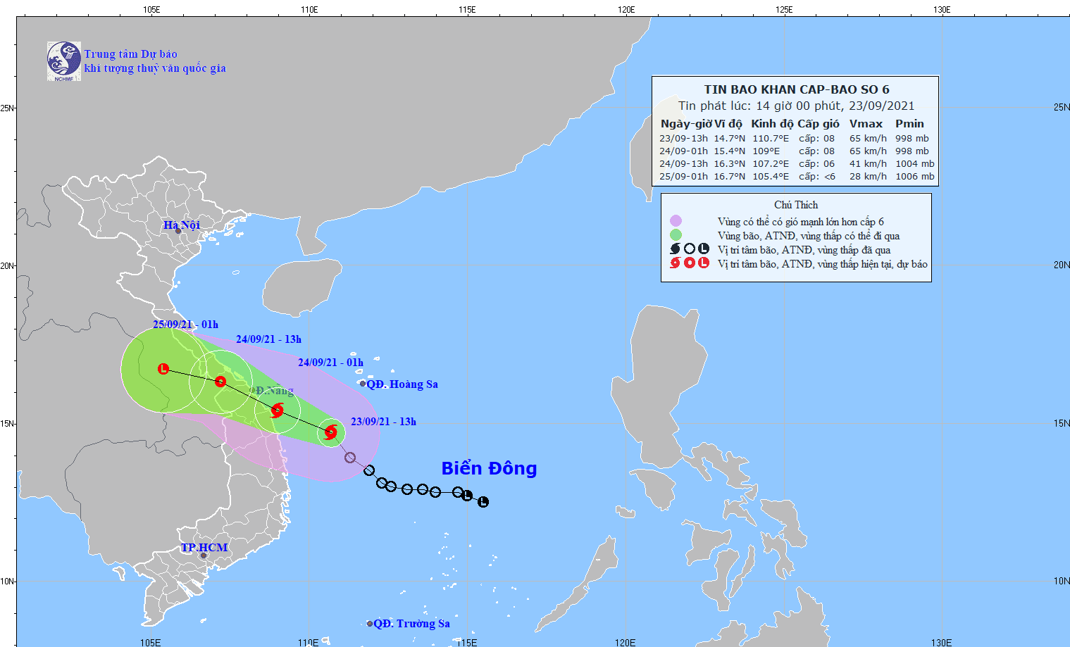 Tin bão khẩn cấp cơn bão số 6: Cách biển Bình Định 180km, giật cấp 10 - Ảnh 1.