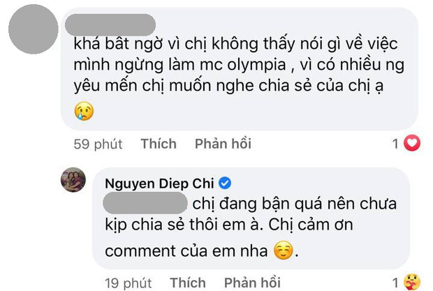 MC Diệp Chi âm thầm làm điều này khi netizen vẫn tràn vào hỏi: Vì sao không tiếp tục dẫn Olympia? - Ảnh 4.