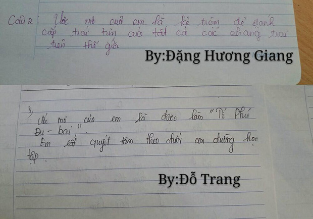 Giáo viên yêu cầu ghi ra ước mơ, học sinh cho ra đời loạt tên siêu lạ, đọc mà phát choáng trước độ thực tế! - Ảnh 1.