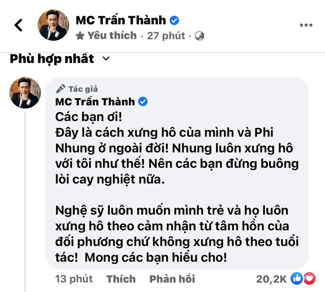 Hot lại clip Trấn Thành trò chuyện với Phi Nhung, lý giải cách xưng hô ngang hàng phải lứa dù kém đàn chị 17 tuổi - Ảnh 3.