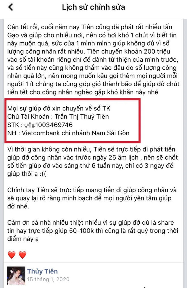 Netizen soi Thuỷ Tiên sử dụng 3 số tài khoản ngân hàng kêu gọi từ thiện nhưng chỉ sao kê 1, thực hư là gì? - Ảnh 3.