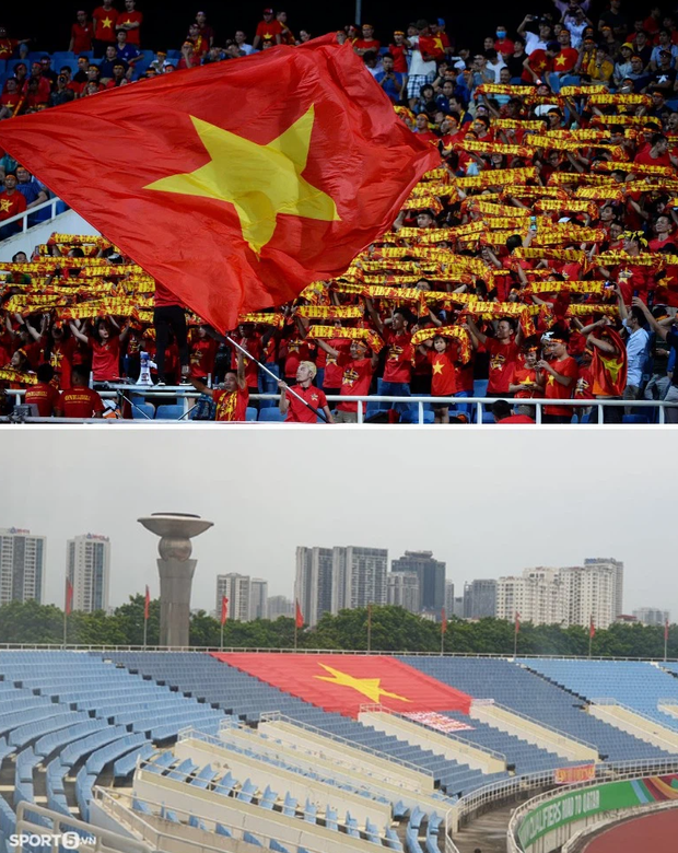 SVĐ Mỹ Đình hôm nay: Không cổ động viên, không tiếng reo hò nhưng cờ đỏ sao vàng vẫn tung bay! - Ảnh 1.