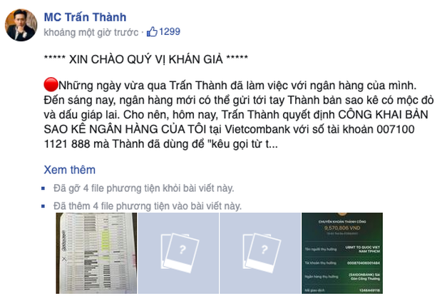 Trấn Thành sửa đến 6 lần bài đăng sao kê từ thiện sau hơn 1 giờ đăng tải, lý do là gì? - Ảnh 5.