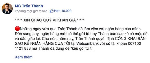 Trấn Thành sửa đến 6 lần bài đăng sao kê từ thiện sau hơn 1 giờ đăng tải, lý do là gì? - Ảnh 6.