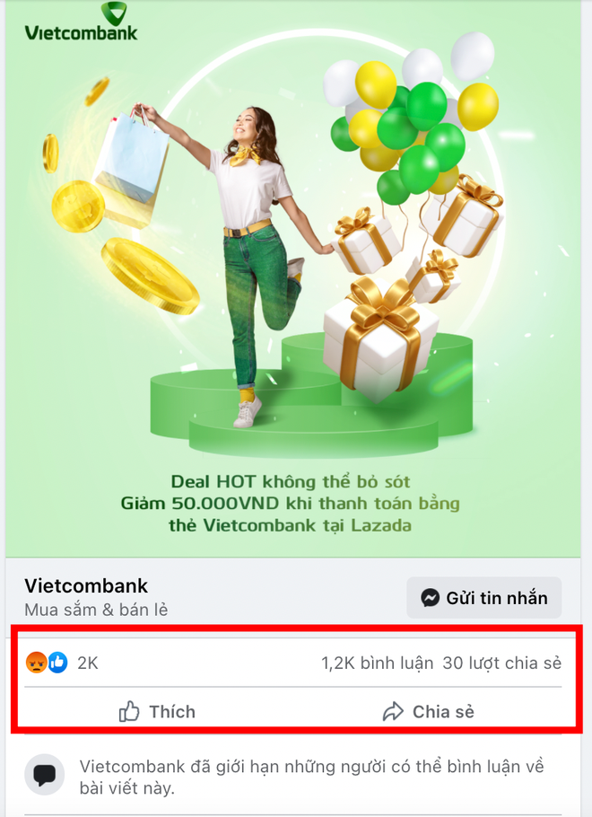 Động thái dứt khoát của Fanpage Vietcombank khi bị netizen tràn vào tấn công, sau vụ 1000 tờ sao kê từ thiện của Trấn Thành - Ảnh 2.