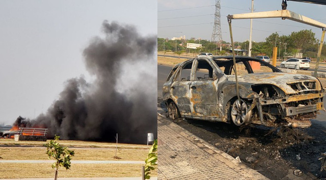 Kia Sorento vừa mua nửa tháng đã bốc cháy khi đang chạy, kết cục chỉ còn trơ khung sắt - Ảnh 3. Kia Sorento vừa mua nửa tháng đã bốc cháy khi đang chạy, kết cục chỉ còn trơ khung sắt - Ảnh 3.