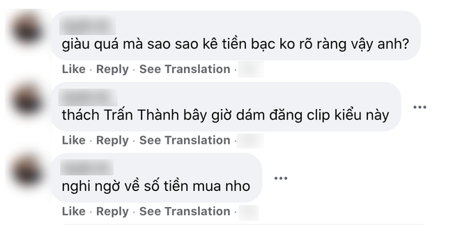 Clip review chùm nho 11 triệu của Trấn Thành bất ngờ bị đào lại, nhiều netizen để lại bình luận phản cảm liên quan đến sao kê - Ảnh 4.