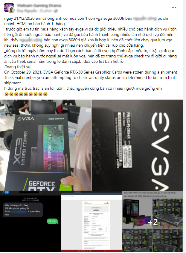  Hàng loạt card đồ họa GeForce RTX 30 series bị cướp của EVGA bất ngờ xuất hiện tại Việt Nam  - Ảnh 1.