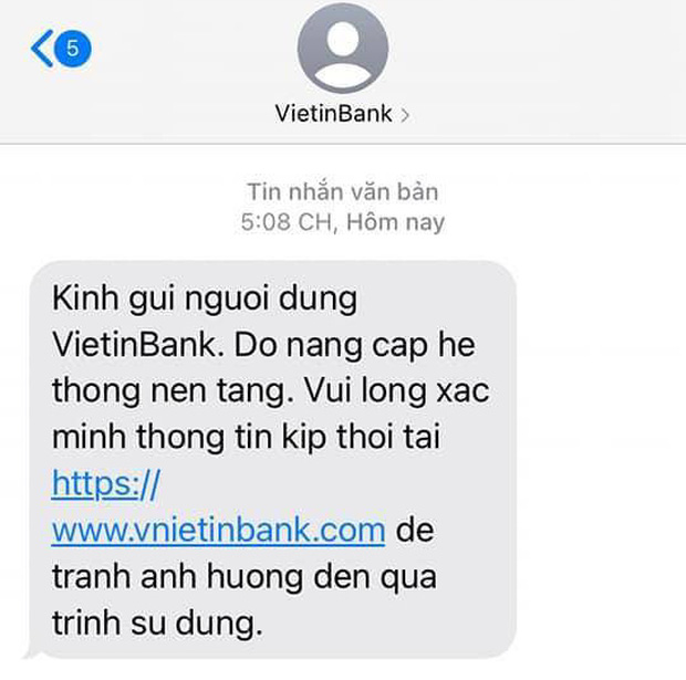 Cảnh báo chiêu trò giả mạo tin nhắn ngân hàng nâng cấp hệ thống để lừa đảo cực tinh vi - Ảnh 1.