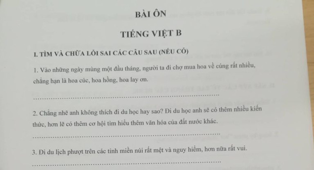 Bài tập chữa lỗi sai tiếng Việt của học sinh Nhật Bản quá khó, đọc vào mà sang chấn tâm lý vì không biết làm sao cho đúng! - Ảnh 1.