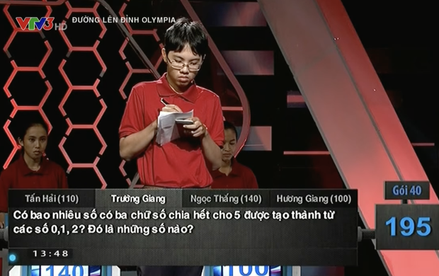 Câu hỏi Olympia: Có bao nhiêu số chia hết cho 5... - Câu hỏi khiến 4 thí sinh bó tay, thực tế lại siêu dễ ợt! - Ảnh 1.