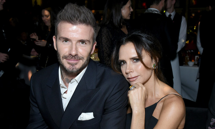 David Beckham with his wife Victoria
