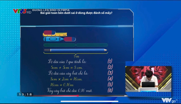 Bài toán Olympia lấy 8 x 2 = 16 nhưng sai 1 chi tiết, thí sinh tìm mỏi mắt vẫn không ra, tưởng nhầm lẫn nhưng nghe giải thích mới thấy hợp lý - Ảnh 1.