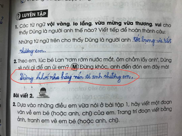Cậu bé Tiểu học giải quyết ngon ơ bài tập tiếng Việt vì thuộc lòng trend Tiktok, dân mạng thốt lên: Thông minh đấy! - Ảnh 1.