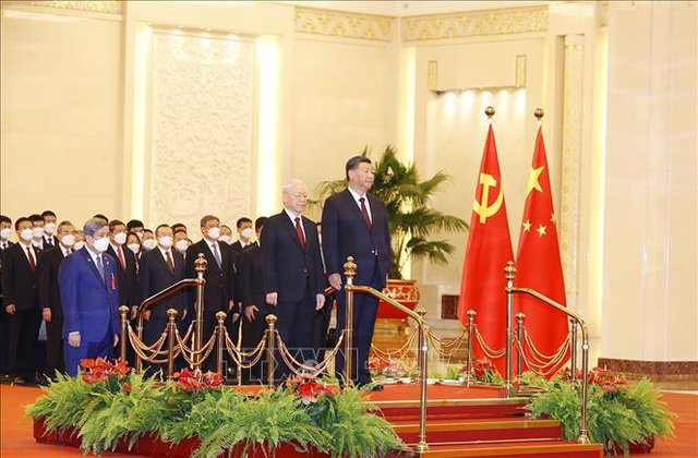 Lễ đón chính thức Tổng Bí thư Nguyễn Phú Trọng và Đoàn đại biểu cấp cao Việt Nam - Ảnh 2.