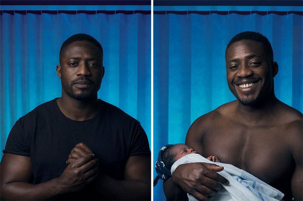 Bộ ảnh ấm lòng: Phản ứng của cánh mày râu trong lần đầu tiên làm cha, chụp ngay trước và sau khi vào phòng sinh - Ảnh 1.