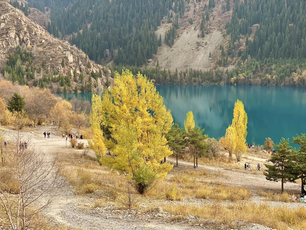 Theo chân du khách Việt ngắm thu vàng trên con đường tơ lụa từ Kazakhstan đến Kyrgyzstan - Ảnh 8.