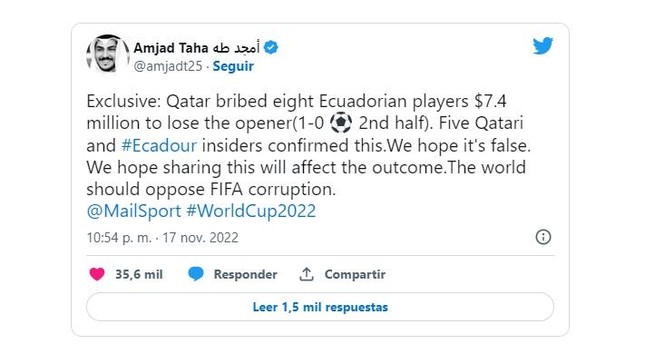 Nghi án Qatar hối lộ 7,4 triệu USD cho Ecuador để thắng trận khai mạc World Cup 2022 - Ảnh 2.
