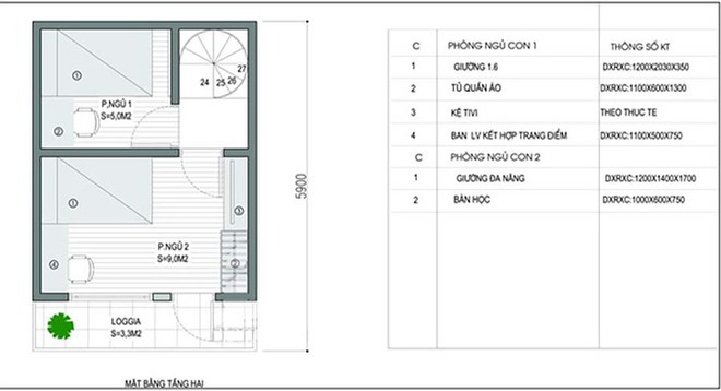 Thiết kế cho ngôi nhà chỉ rộng 20m2 nhưng có tới 3 phòng ngủ thoáng mát