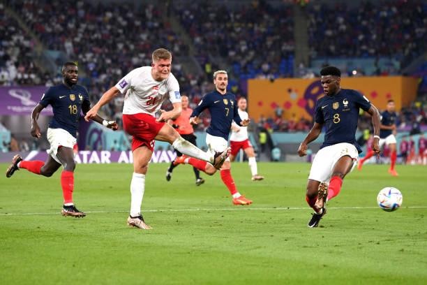 Trực tiếp World Cup 2022 Pháp vs Đan Mạch 0-0 (h1): Đan Mạch lỡ cơ hội mở tỷ số với đòn phản công - Ảnh 1.