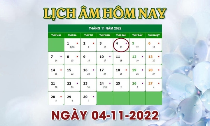 4/11 Âm Là Ngày Bao Nhiêu Dương 2022? - Chi Tiết Ngày 4/11 Âm Lịch