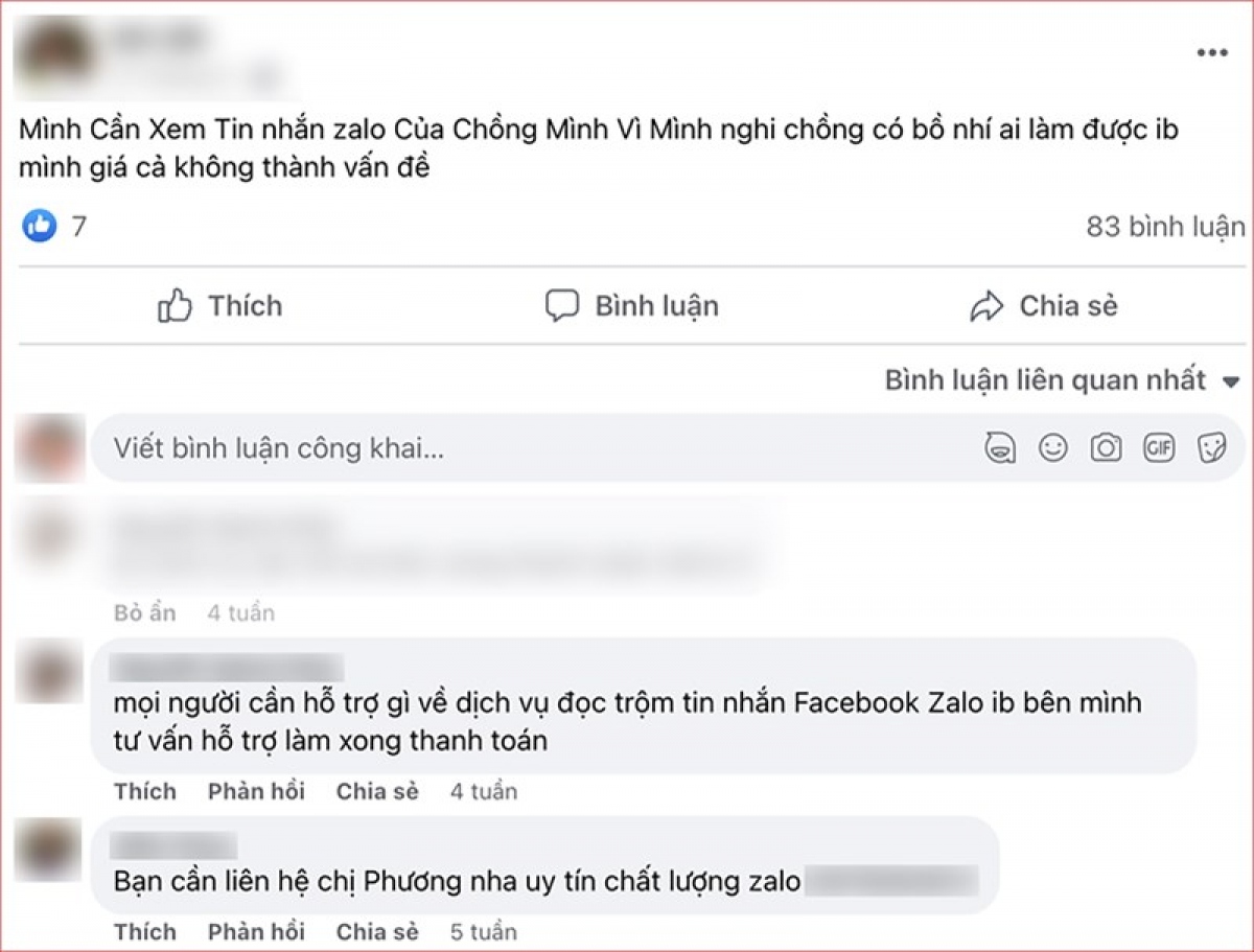 Thực hư dịch vụ đọc trộm tin nhắn trên facebook, zalo? - Ảnh 1.