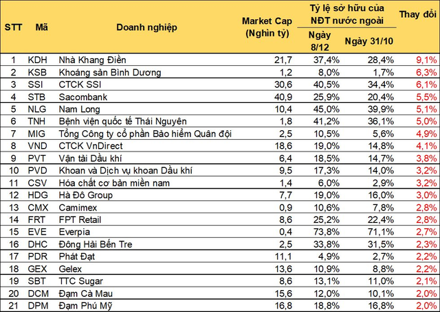 Ròng rã mua ròng, 20.000 tỷ đồng của nhà đầu tư nước ngoài đang nằm tại các doanh nghiệp nào? - Ảnh 2.