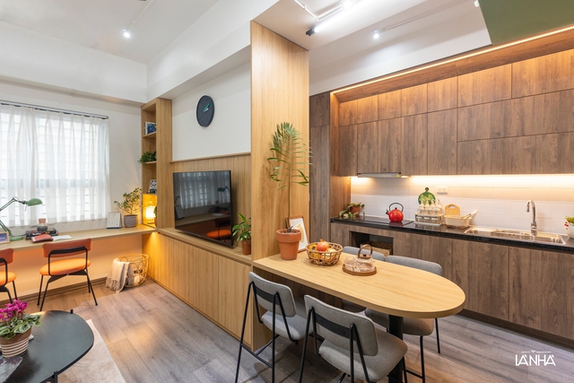 Cải tạo căn hộ 58m2 của gia đình 4 người thành không gian thoải mái mà vẫn đủ riêng tư - Ảnh 6.