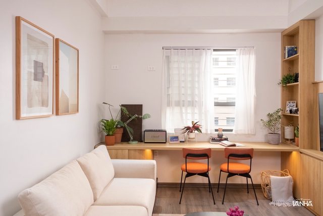 Cải tạo căn hộ 58m2 của gia đình 4 người thành không gian thoải mái mà vẫn đủ riêng tư - Ảnh 9.