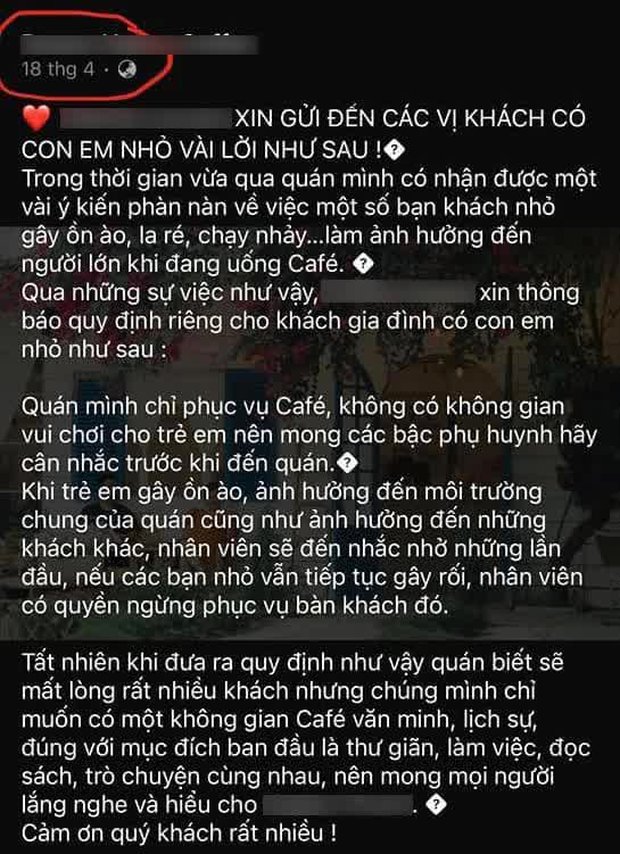 Quán cà phê tuyên bố miễn tiếp khách dưới 12 tuổi gây tranh cãi: Người đồng tình, kẻ phản đối gay gắt - Ảnh 4.